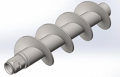 Полые герметичные шнеки типа ШГ 250-350 на трубе 133 мм
